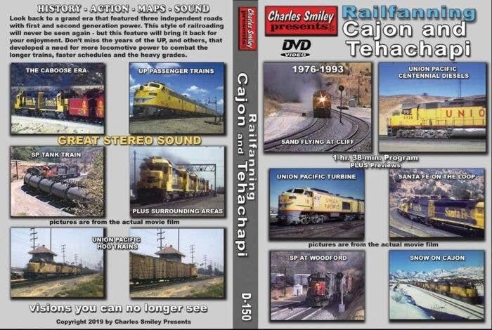 Railfanning Cajon and Tehachapi DVD -- 1 Hour, 38 Minutes, All Scales, CHARLES SMILEY VIDEOS 150