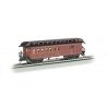 Old Time Wood Combine with Round-End Clerestory Roof - Ready to Run -- Pennsylvania Railroad (Tuscan), HO, Bachmann Industries 1