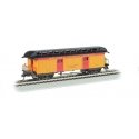 Old Time Wood Baggage with Round-End Clerestory Roof - Ready to Run -- Western & Atlantic (yellow, red, black), HO, Bachmann Ind