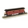 Old-Time Wood Baggage with Round-End Clerestory Roof - Ready to Run -- Atchison, Topeka & Santa Fe 13 (Boxcar Red, black), HO, B