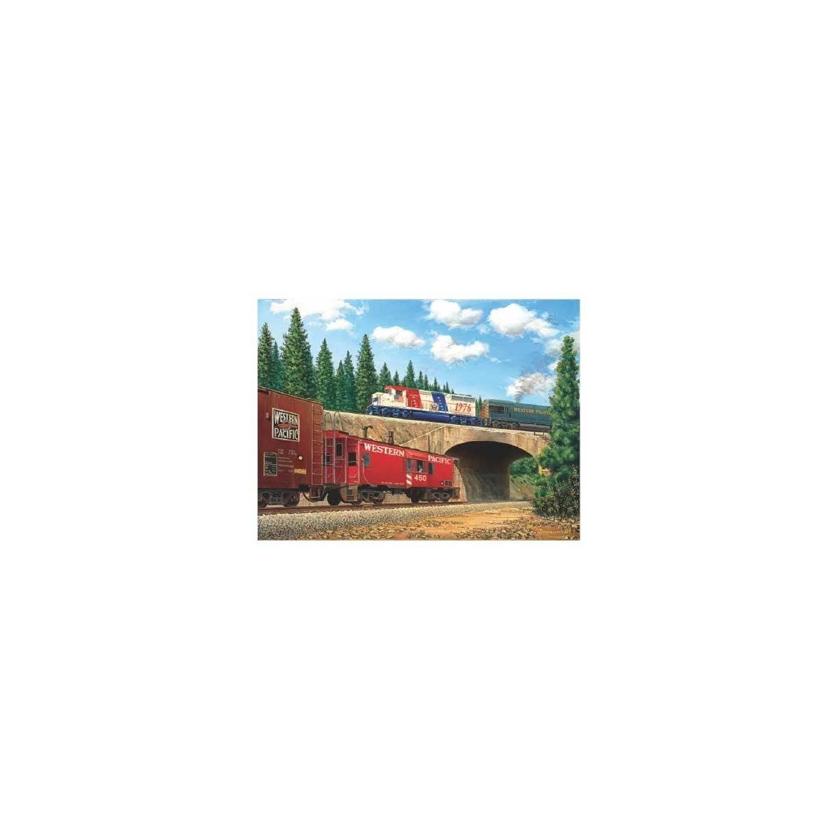 What Comes Around Goes Around Puzzle -- 1000 Pieces - 20 x 27′ 50.8 x 68.6cm, All Scales, Train Enthusiast Vendors 69959