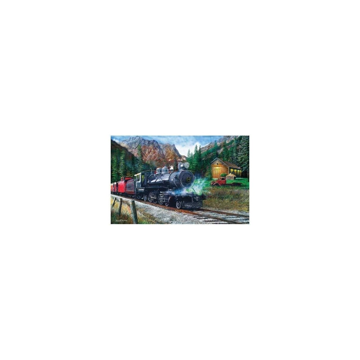 The Leinad Express Puzzle -- 1000 Pieces - 19 x 30′ 48.3 x 76.2cm, All Scales, Train Enthusiast Vendors 55743