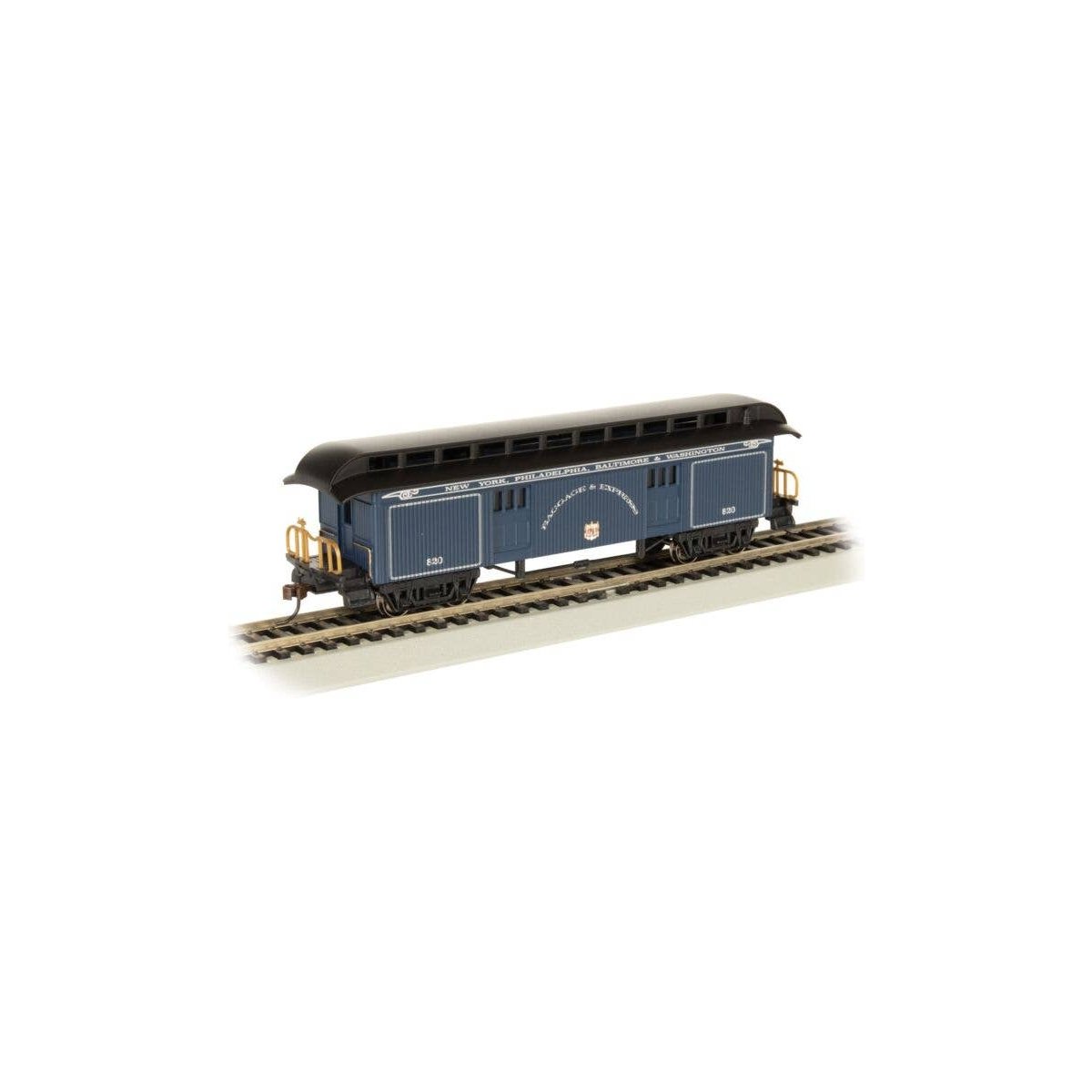 Old-Time Wood Baggage with Round-End Clerestory Roof - Ready to Run -- Baltimore & Ohio (Royal Blue Scheme, blue, black), HO, Ba