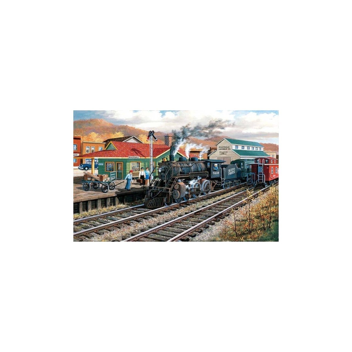 Memory Junction Jigsaw Puzzle -- 1000 Pieces, 19 x 30′ 48.3 x 76.2cm, All Scales, Train Enthusiast Vendors 39933