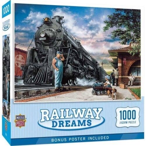 Railway Dreams Puzzle -- 1000 Pieces, All Scales, Train Enthusiast Vendors 724464