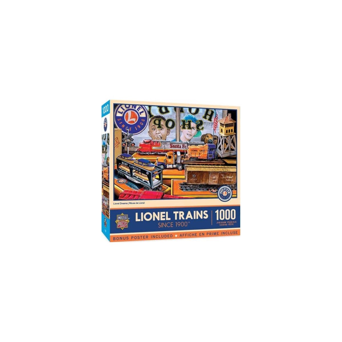 Lionel Dreams Puzzle -- 1000 Pieces, 19-1/4 x 26-3/4′ 49 x 68.1cm, All Scales, Train Enthusiast Vendors 722774