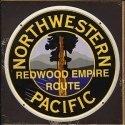 Embossed Die-Cut Metal Sign -- Northwestern Pacific, All Scales, Microscale Industries Inc 10033