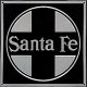 Embossed Die-Cut Metal Sign -- Santa Fe (Black background), All Scales, Microscale Industries Inc 10003
