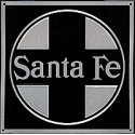 Embossed Die-Cut Metal Sign -- Santa Fe (Black background), All Scales, Microscale Industries Inc 10003