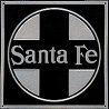 Embossed Die-Cut Metal Sign -- Santa Fe (Black background), All Scales, Microscale Industries Inc 10003
