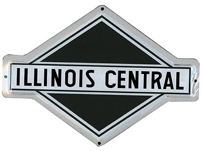 Embossed Die-Cut Metal Sign -- Illinois Central, All Scales, Microscale Industries Inc 10015