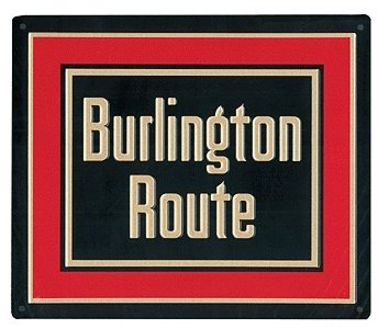 Embossed Die-Cut Metal Sign -- Chicago, Burlington & Quincy, All Scales, Microscale Industries Inc 10023