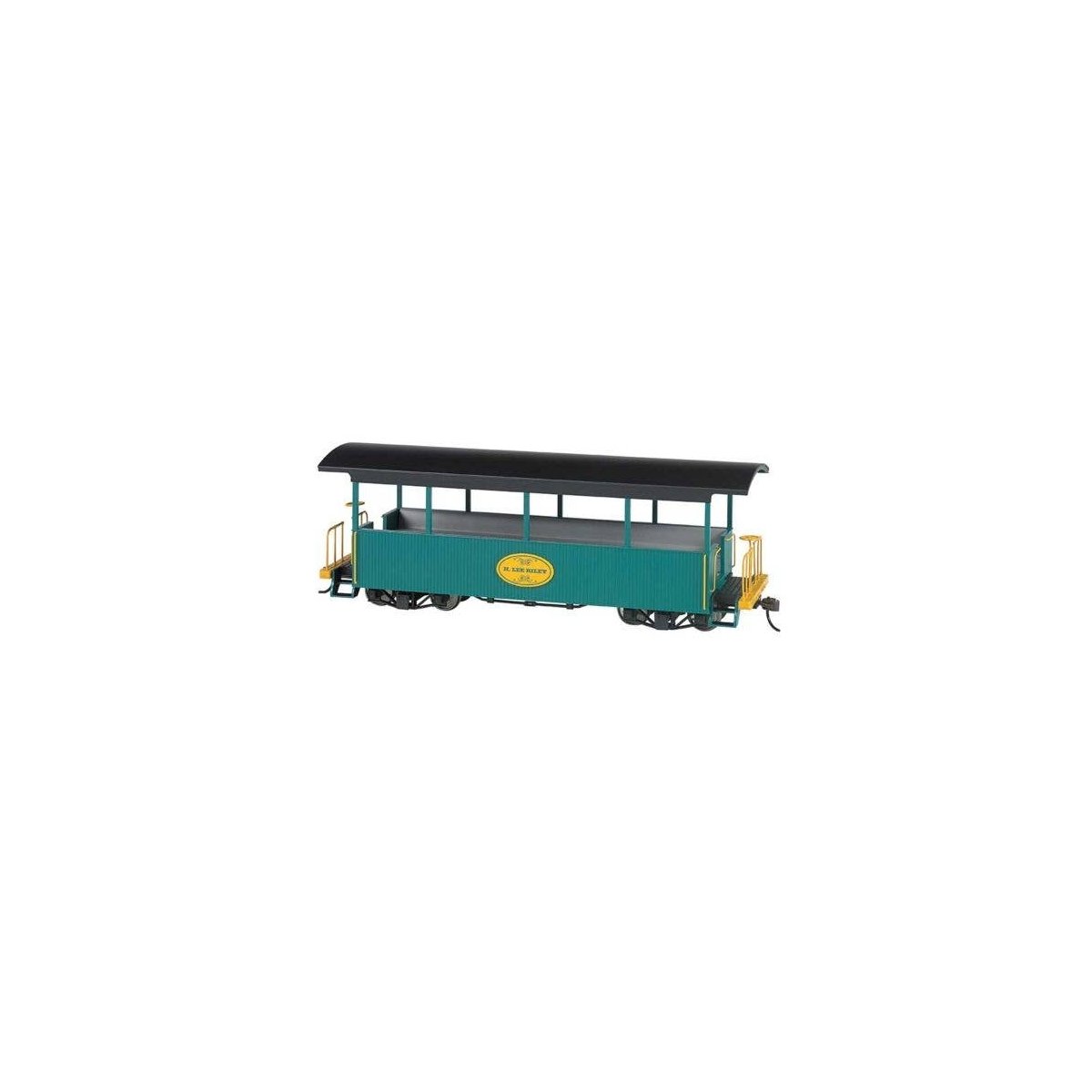 Wood Excursion Car - Ready to Run -- H. Lee Riley (green, black Roof), On30, Bachmann Industries 26005