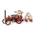 Steam Engine (Tractor) with Trailer - Kit -- Motorized Mechanical 3D Puzzle, All Scales, Robotime LKA01