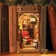 Bookstore DIY Book Nook Shelf Insert - Laser-Cut Wood Kit -- 3D Wooden Puzzle, All Scales, Robotime TGB07