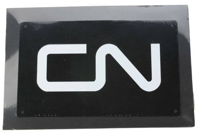 Embossed Die-Cut Metal Sign -- Canadian National, All Scales, Microscale Industries Inc 10041