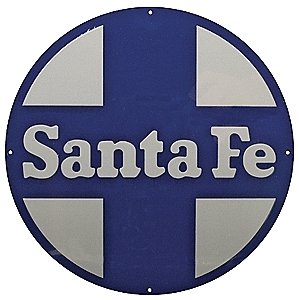 Embossed Die-Cut Metal Sign -- Santa Fe `Circle & Cross`, All Scales, Microscale Industries Inc 10038