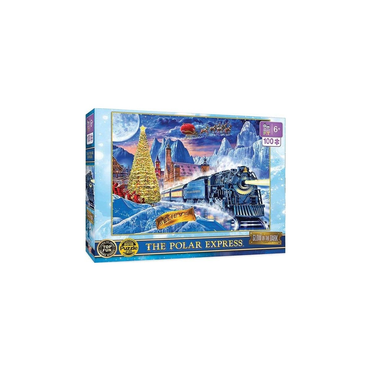 The Polar Express Glow Puzzle -- 100 Pieces, All Scales, Train Enthusiast Vendors 119354