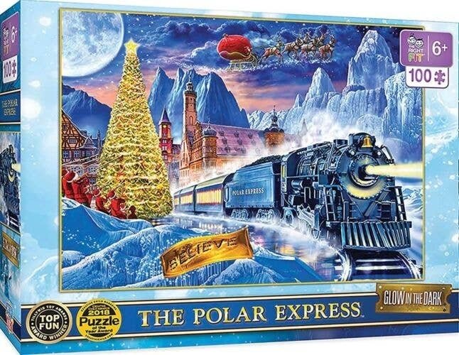 The Polar Express Glow Puzzle -- 100 Pieces, All Scales, Train Enthusiast Vendors 119354