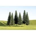 SceneScapes(TM) Layout-Ready Trees -- Pine Trees - 3 to 4′ 7.6 to 10.2cm pkg(9), N, Bachmann Industries 32101