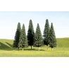 SceneScapes(TM) Layout-Ready Trees -- Pine Trees - 3 to 4′ 7.6 to 10.2cm pkg(9), N, Bachmann Industries 32101