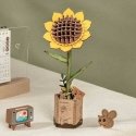 Sunflower - Laser-Cut Wood Kit -- 3D Wooden Puzzle, All Scales, Robotime TW011