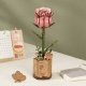 Pink Rose - Laser-Cut Wood Kit -- 3D Wooden Puzzle, All Scales, Robotime TW041
