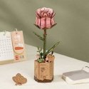 Pink Rose - Laser-Cut Wood Kit -- 3D Wooden Puzzle, All Scales, Robotime TW041