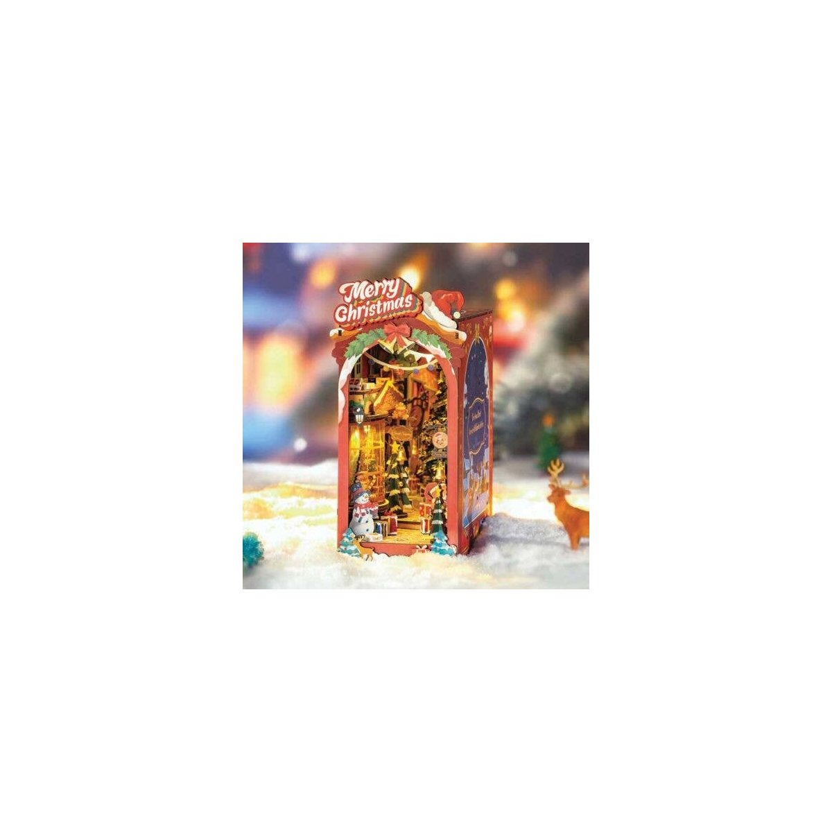 Rolife Christmas Street DIY Book Nook TGC06 -- 3-D Laser-Cut Wood Puzzle, All Scales, Robotime TGC06