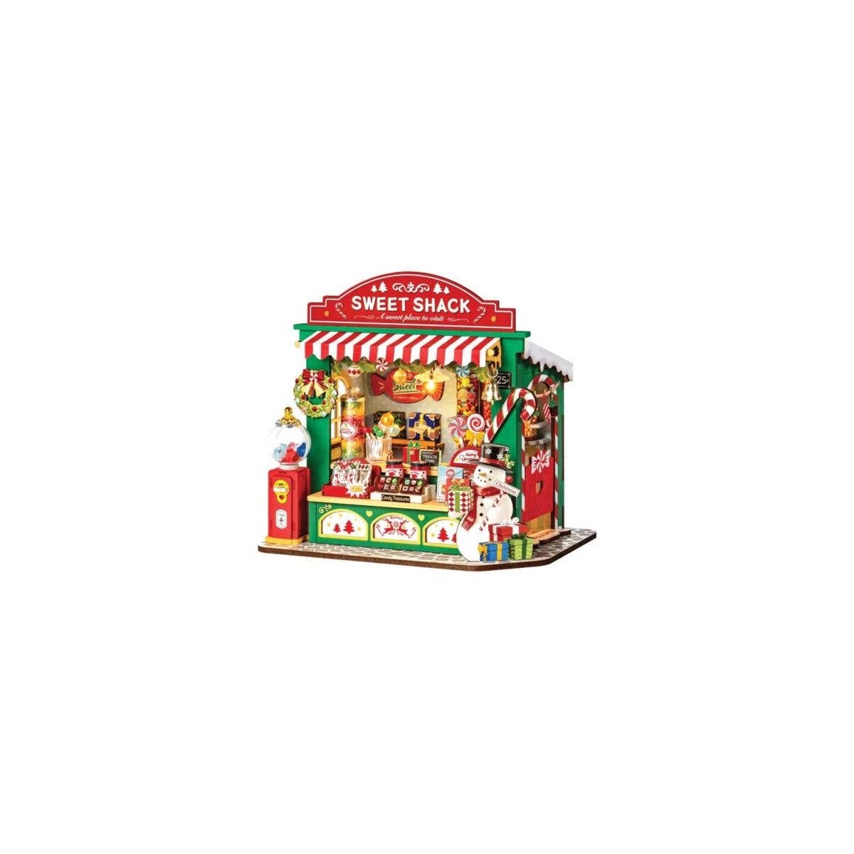 Rolife Christmas Candy Stand DS043 -- 3-D Laser-Cut Wood Puzzle, All Scales, Robotime DS043