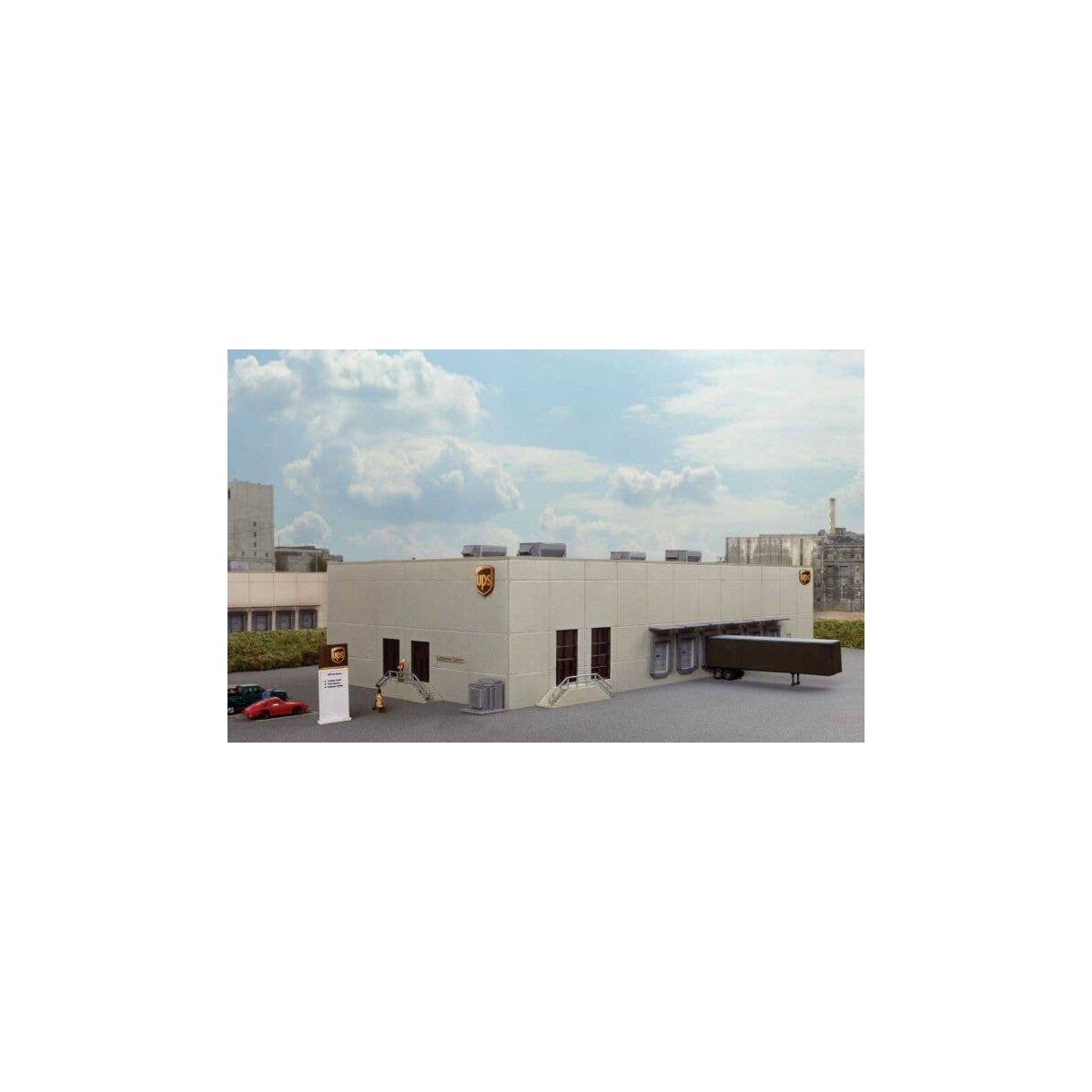 UPS(R) Hub with Customer Center -- Kit- 12 x 6-1/2 x 3-3/16′ 30.4 x 16.5 x 8cm, N, Walthers Cornerstone 3863