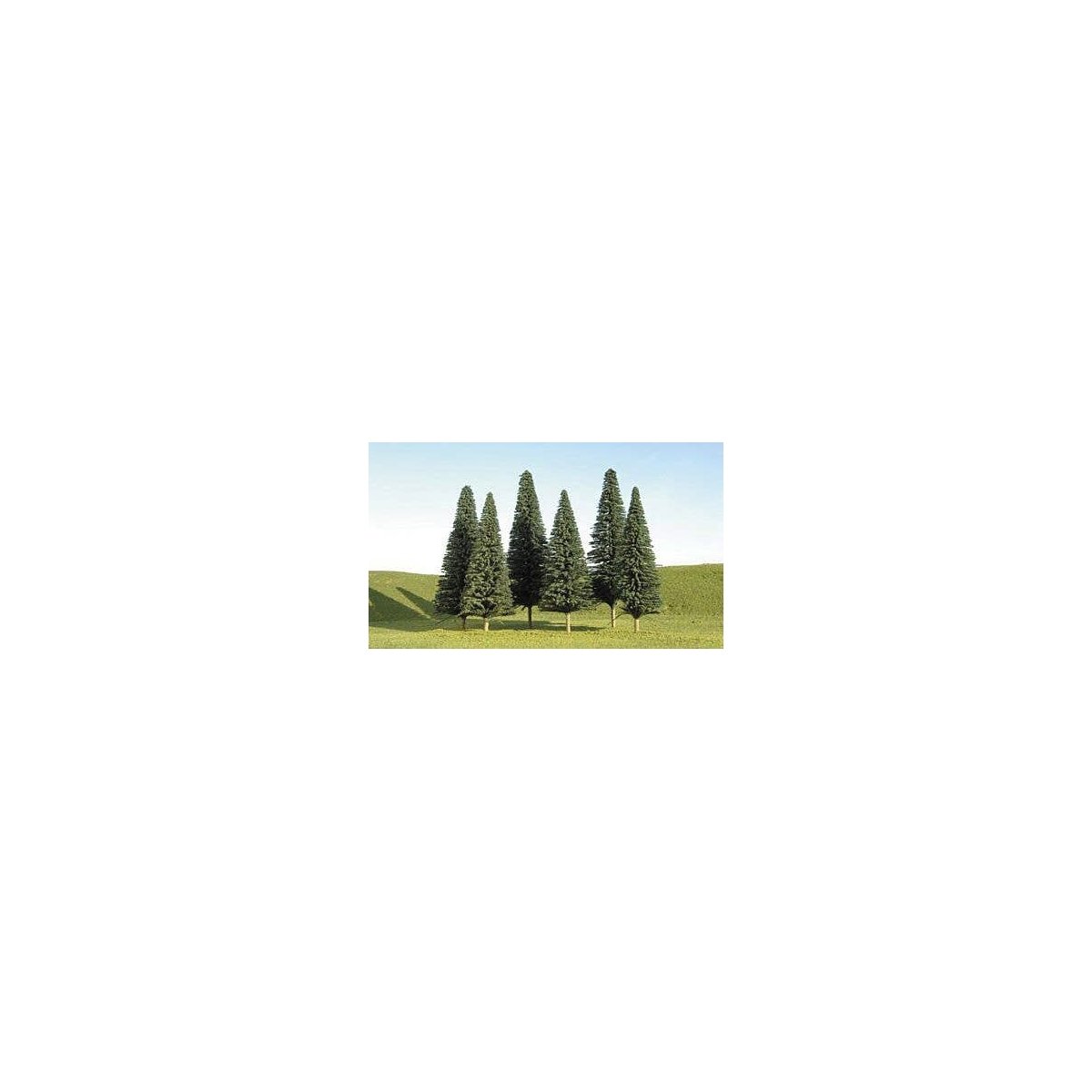 SceneScapes(TM) Layout-Ready Trees -- Pine Trees 8-10′ pkg(3), O, Bachmann Industries 32201