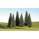 SceneScapes(TM) Layout-Ready Trees -- Pine Trees 8-10′ pkg(3), O, Bachmann Industries 32201
