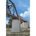 Single-Track Railroad Bridge Concrete Piers pkg(2) -- Kit - 5-1/8 x 1-1/8 x 3-3/4′ 13 x 2.8, HO, Walthers Cornerstone 4550