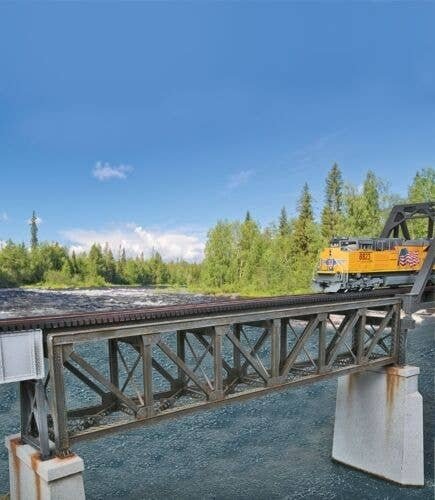 109` Single-Track Pratt Deck Truss Railroad Bridge -- Kit - 15 x 2-5/8 x 3-1/8` 38.1 x 6.6 , HO, Walthers Cornerstone 4520
