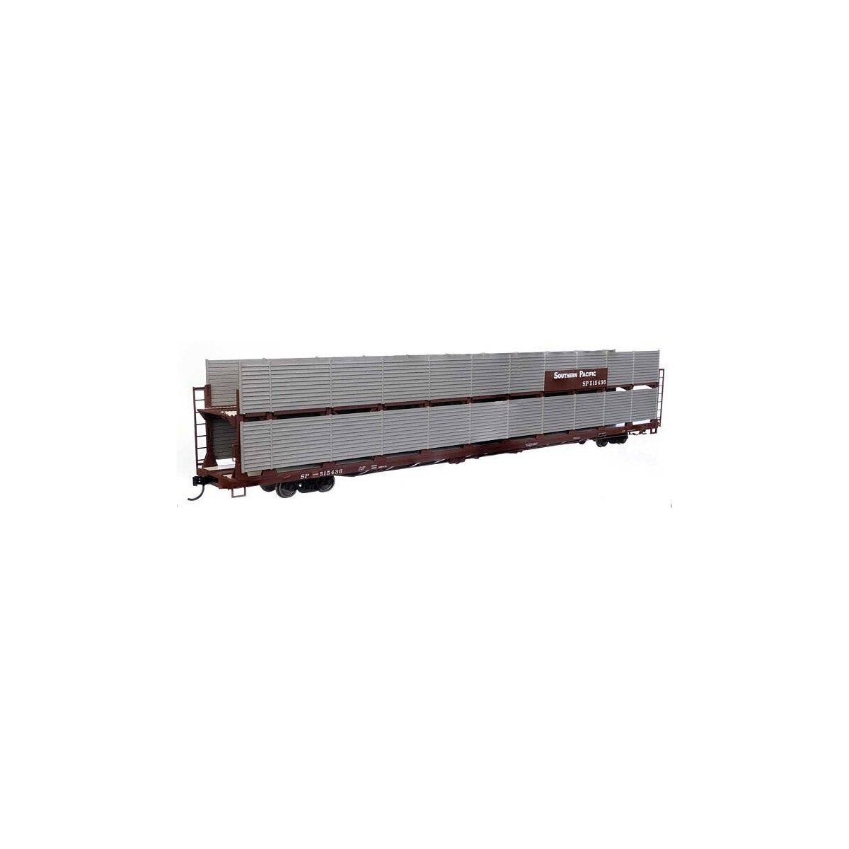 89′ Flatcar w/Bi-Level Shielded Auto Rack - Ready to Run -- Southern Pacific(TM) Rack / Flatcar , HO, WalthersMainline 8127