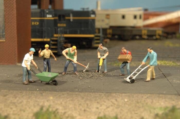 SceneScapes(TM) Figures -- Construction Workers pkg(6), HO, Bachmann Industries 33105