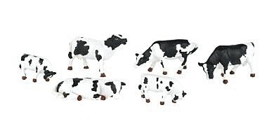 Cows -- Black & White pkg(6), O, Bachmann Industries 33153