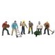 Construction Workers - SceneScapes(TM) -- pkg(6), O, Bachmann Industries 33155