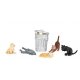 Cats w/Garbage Can - SceneScapes(TM) -- pkg(6), O, Bachmann Industries 33157