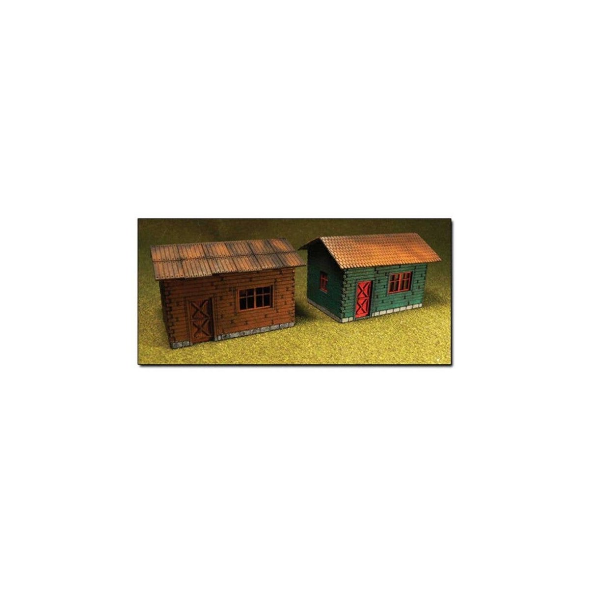 2 Wooden Cottages -- Laser-Cut Wood Kit pkg(2), HO, Bachmann Industries 39101