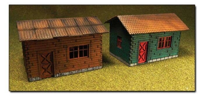 2 Wooden Cottages -- Laser-Cut Wood Kit pkg(2), HO, Bachmann Industries 39101