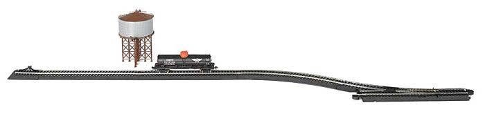Water Fill Siding Set - Steel Rail and Black Roadbed - E-Z Track(R) -- Includes Turnout, Siding Track and Water Tank Kit, HO, Ba