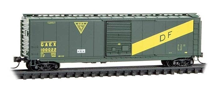 50′ Single-Door Boxcar - Ready to Run -- General American-Evans Corporation 100022 (green, ye, N, Micro Trains Line 3100590