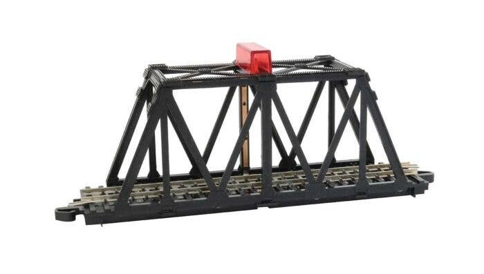 Through-Truss Bridge with Blinking Light -- With E-Z Track Straight Section, N, Bachmann Industries 44873