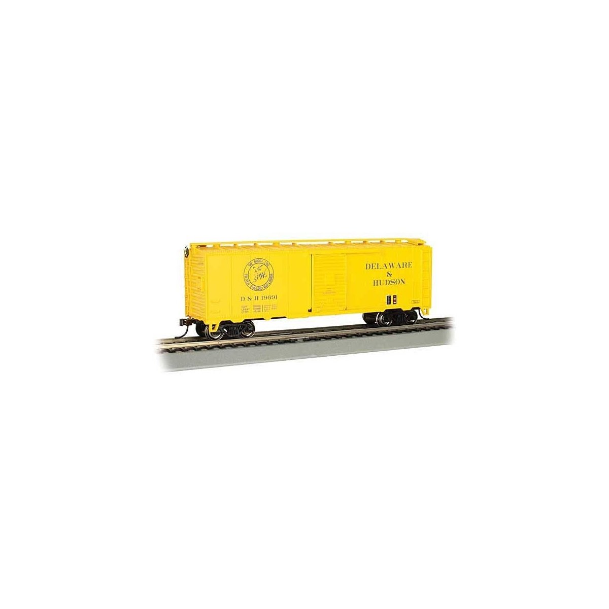 Pullman-Standard PS-1 40′ Steel Boxcar - Ready to Run - Silver Series(R) -- Delaware & Hudso, HO, Bachmann Industries 16009