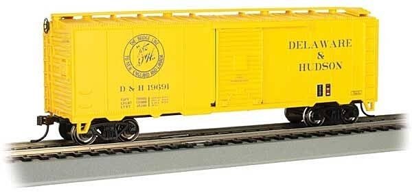 Pullman-Standard PS-1 40′ Steel Boxcar - Ready to Run - Silver Series(R) -- Delaware & Hudso, HO, Bachmann Industries 16009