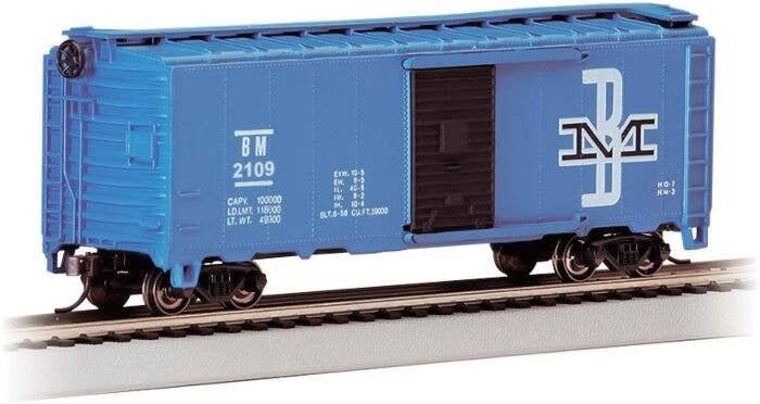 Pullman-Standard PS-1 40′ Steel Boxcar - Ready to Run - Silver Series(R) -- Boston & Maine 2, HO, Bachmann Industries 16003