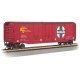 50′ Plug-Door Boxcar - Ready to Run - Silver Series(R) -- Santa Fe 152086 (red, black, white, HO, Bachmann Industries 18016