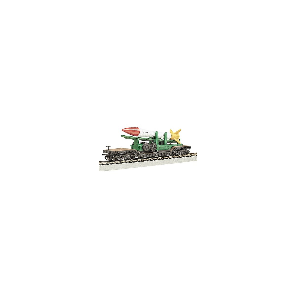 Silver Series(R) Depressed-Center Flatcar - Ready to Run -- United States Air Force (Missile Load black, unlettered), N, Bachman